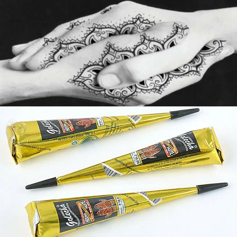 Cônes de henné à base de plantes naturelles, tatouage temporaire, peinture d'art corporel, encre Meh
