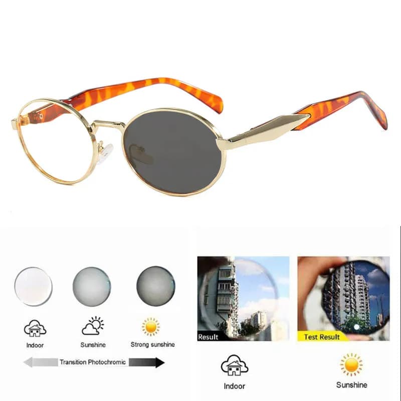 Lunettes de vue photochromiques ovales de créateur pour femmes, petites montures, verres correcteurs