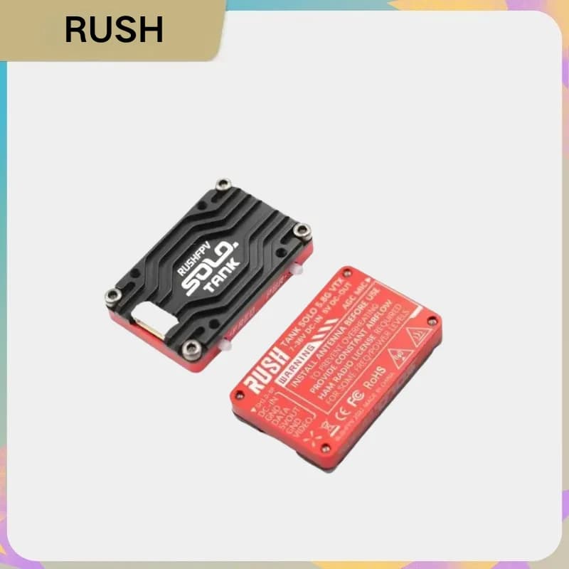 Émetteur vidéo RUSH Solo Tank 5,8 GHz 1,6 W, coque en aluminium CNC, micro intégré et refroidissemen