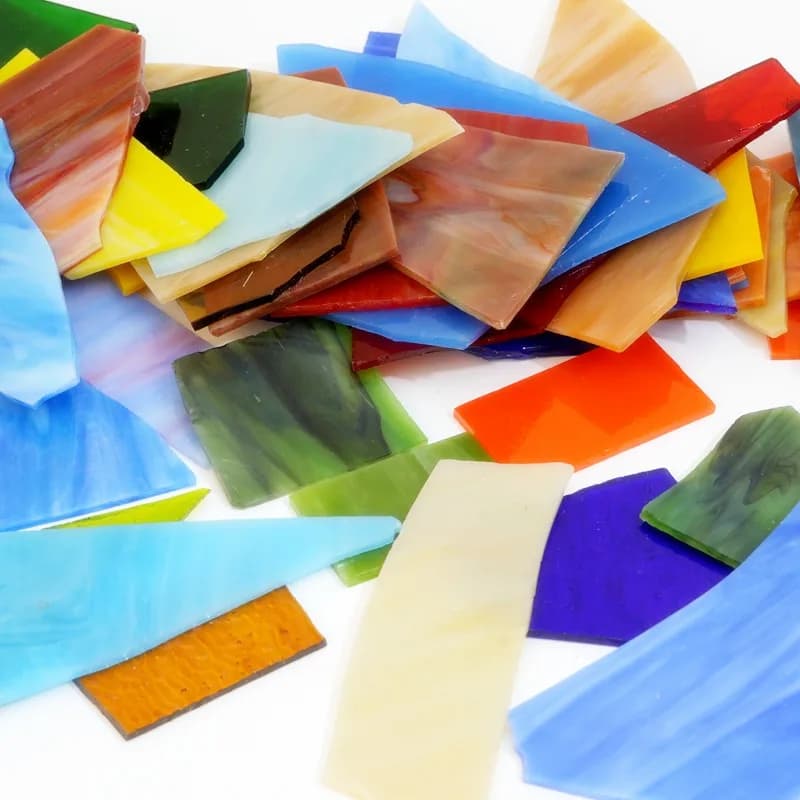 1250G de fragments de mica en verre teinté pour artisanat fait main, autocollants multicolores pour 