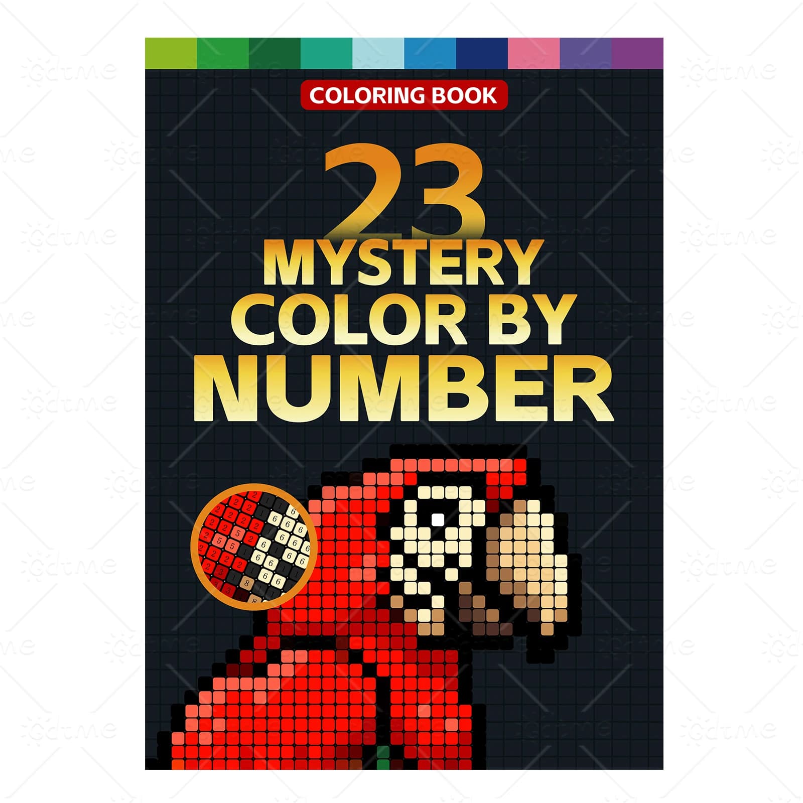 MYSTERY COLOR BY NUMBER – Livre de coloriage numérique pour adultes, motifs animaux de dessin animé,