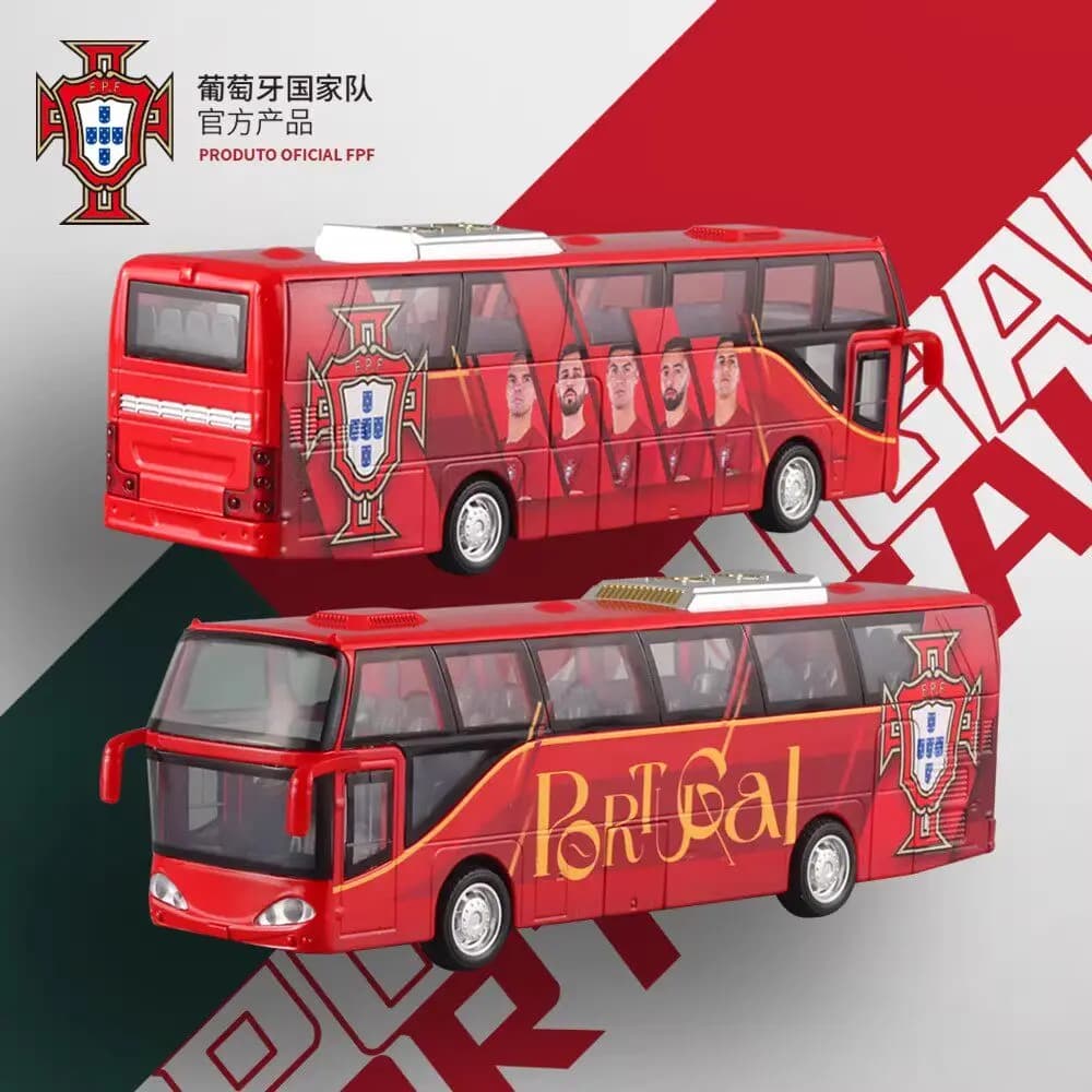 Modèle miniature de bus de l'équipe de football Argentine Portugal, réplique sous licence, objet de 