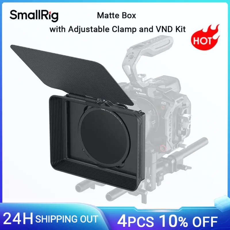 SmallRig-Boîte de 256 avec pince réglable et kit VND avec pare-soleil, pour appareils photo reflex n