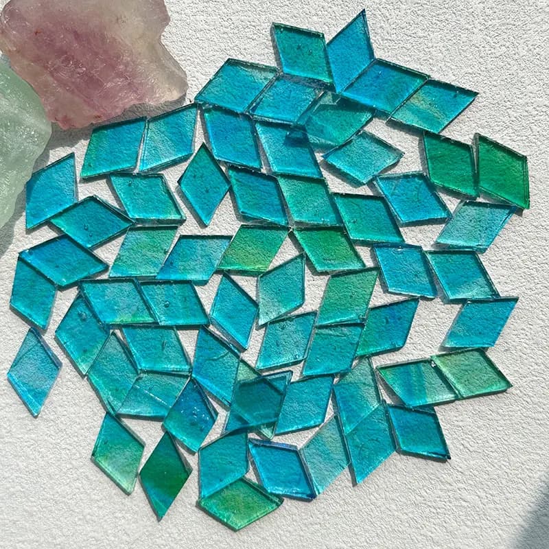 Carreaux de mosaïque en verre transparent, 50g, pièce de mosaïque multicolore, bricolage, fabricatio