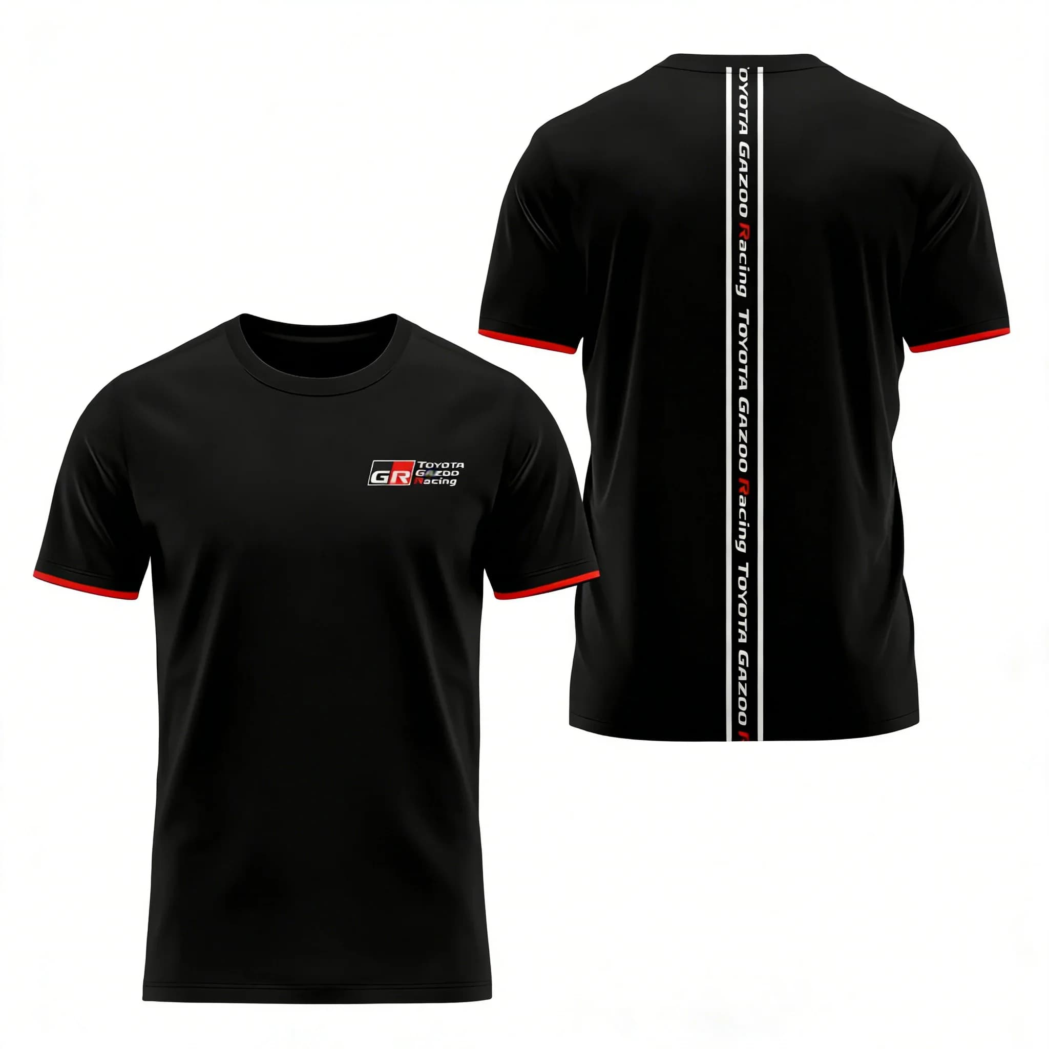 T-shirt décontracté à col rond et manches courtes avec logo Toyota Racing 2026, mode estivale, sport