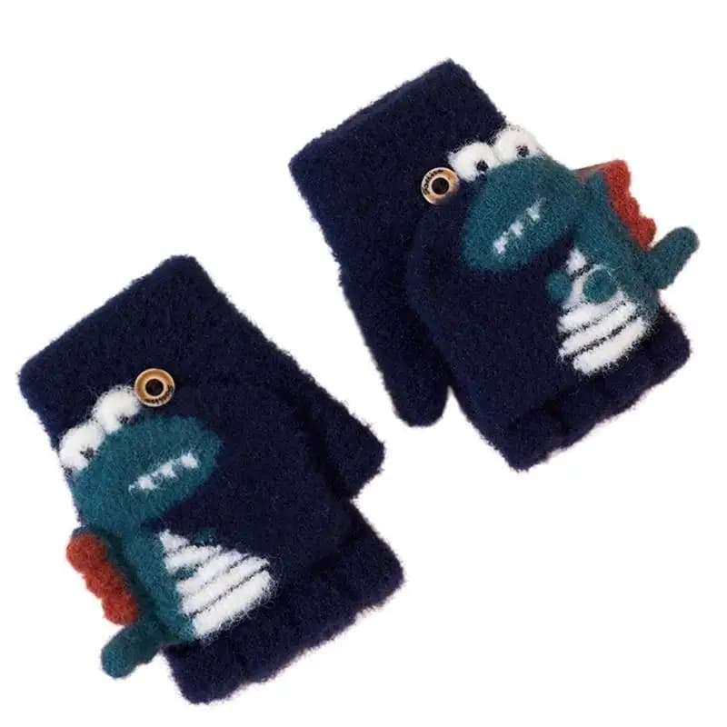 39BD – mitaines demi-doigts convertibles, gants tricotés, cadeau pour enfant