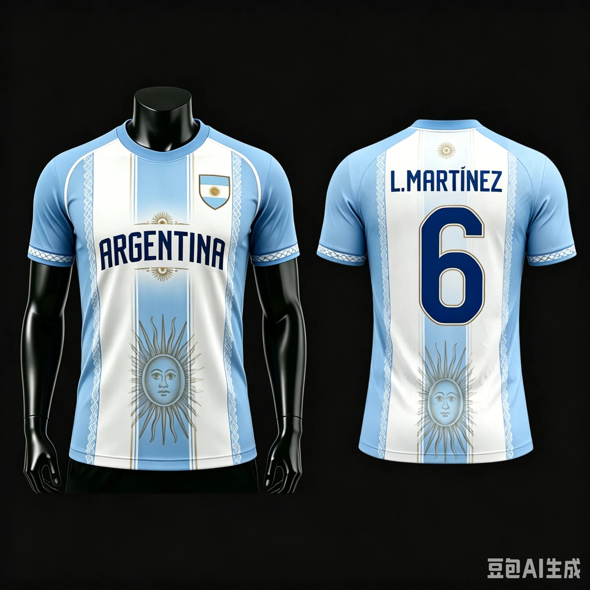 T-shirt de football Argentine, hauts imprimés football, maillot de football, tee-shirt décontracté d
