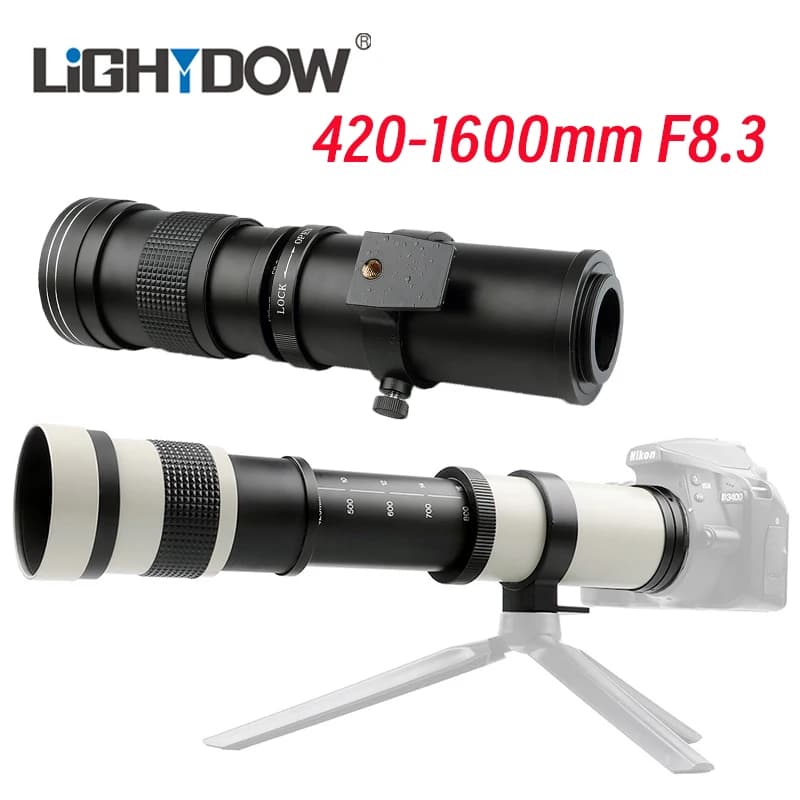 Lightdow 420-1600mm F8.3 objectif Zoon téléobjectif moyen plein cadre pour Canon RF/EF/EF-S/EF-M Fuj
