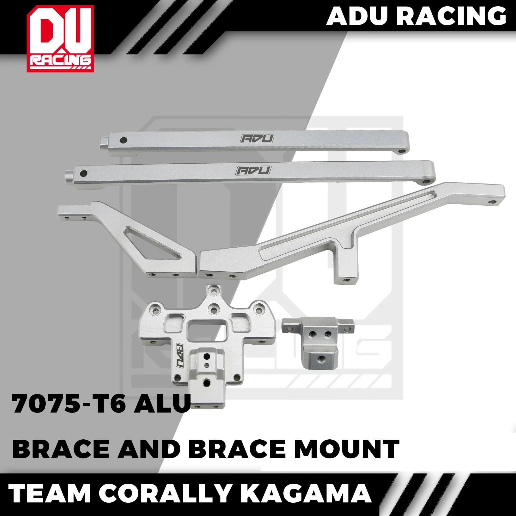 Support de châssis central avant et arrière ADU RACING CNC 7075-T6 en aluminium pour l'équipe CORALL