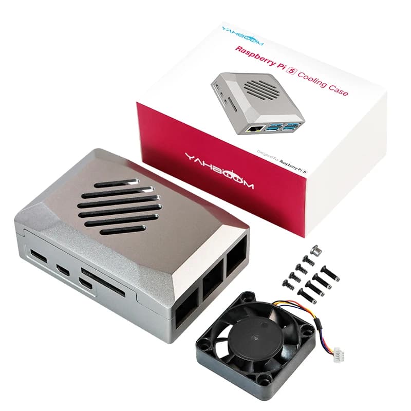 Boîtier ABS Raspberry Pi 5, ventilateur de refroidissement PWM sans argent, anti-poussière et anti-c