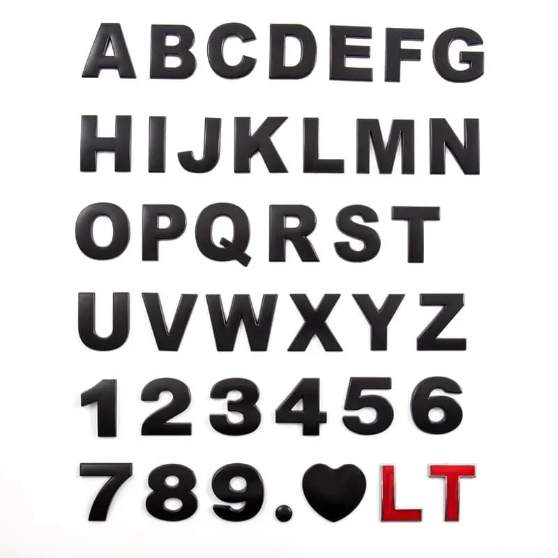 Autocollant de voiture en métal 3D, lettres de style, alphabet de mot, décalcomanies d'emblème, étiq