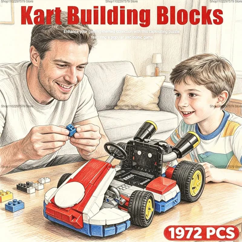 Kit de construction de voitures de course 1927 pièces – Briques éducatives STEAM DIY – Jouet créatif d'assemblage de voitures de course – Cadeau pour garçons