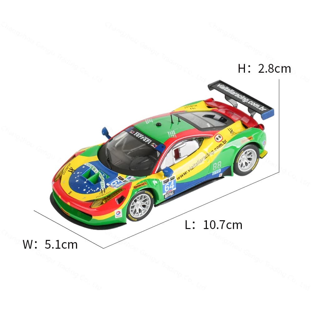 Bburago-Modèle de voiture de course Ferrari 458 Italia GT3, véhicules moulés sous pression, jouets à collectionner, 2015 leges, 1:43