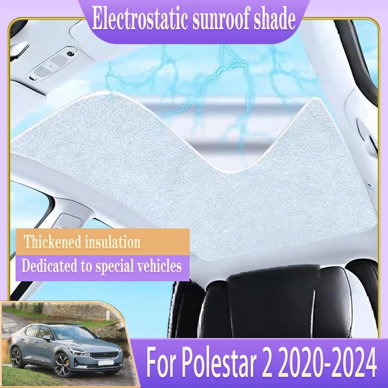Pare-soleil de toit de voiture pour Polestar 2, toit ouvrant 2020 2021 2022 2023 2024, Adsorption électrostatique, ombrage aveugle, accessoire extérieur automobile