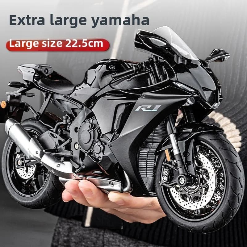 Modèle de moto Yamaha R1 en alliage avec effets sonores et lumineux