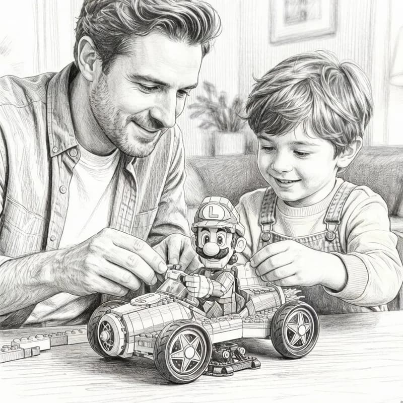 Nouveauté 2026 en stock : Modèle de voiture Super Mario Luigi 2234 pièces à assembler
