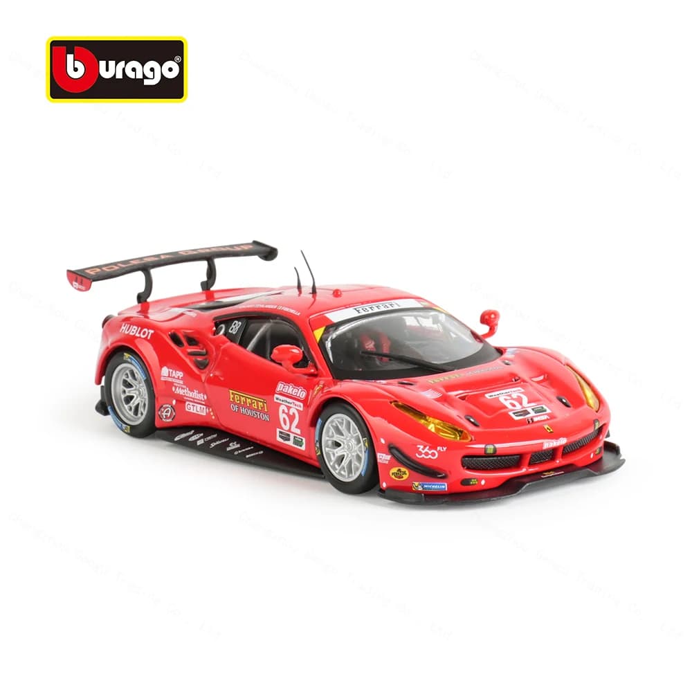 Bburago-Modèle de voiture de course Ferrari 488GTE
