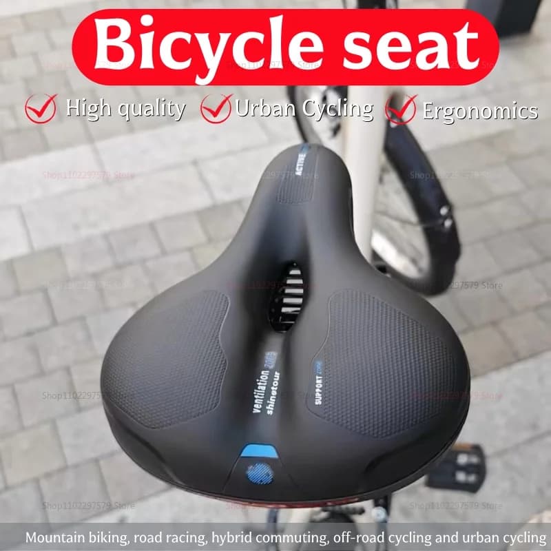 Selle de vélo dotée d'une fonction d'amortissement performante, coussin ergonomique et ultra-confortable, parfaitement adaptée au cyclisme quotidien et aux trajets de voyage en extérieur.