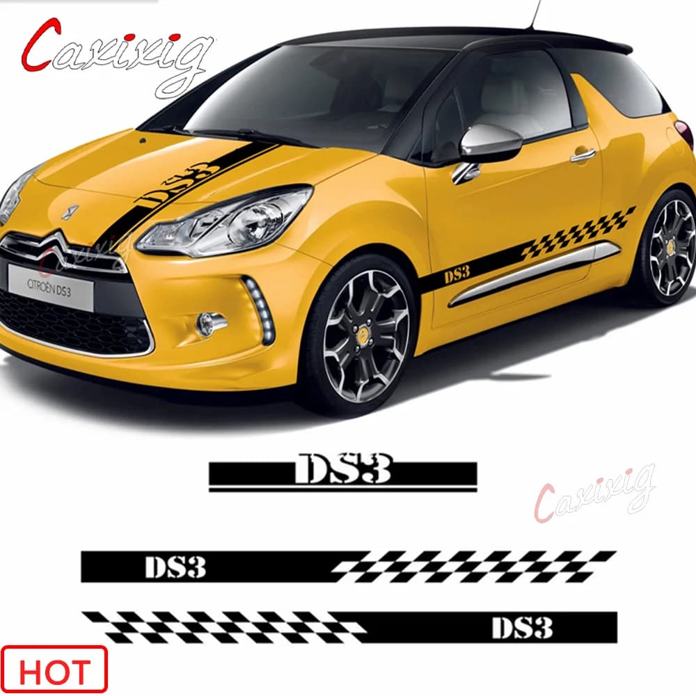 Autocollant de jupe latérale de porte de voiture à rayures pour citroën DS3