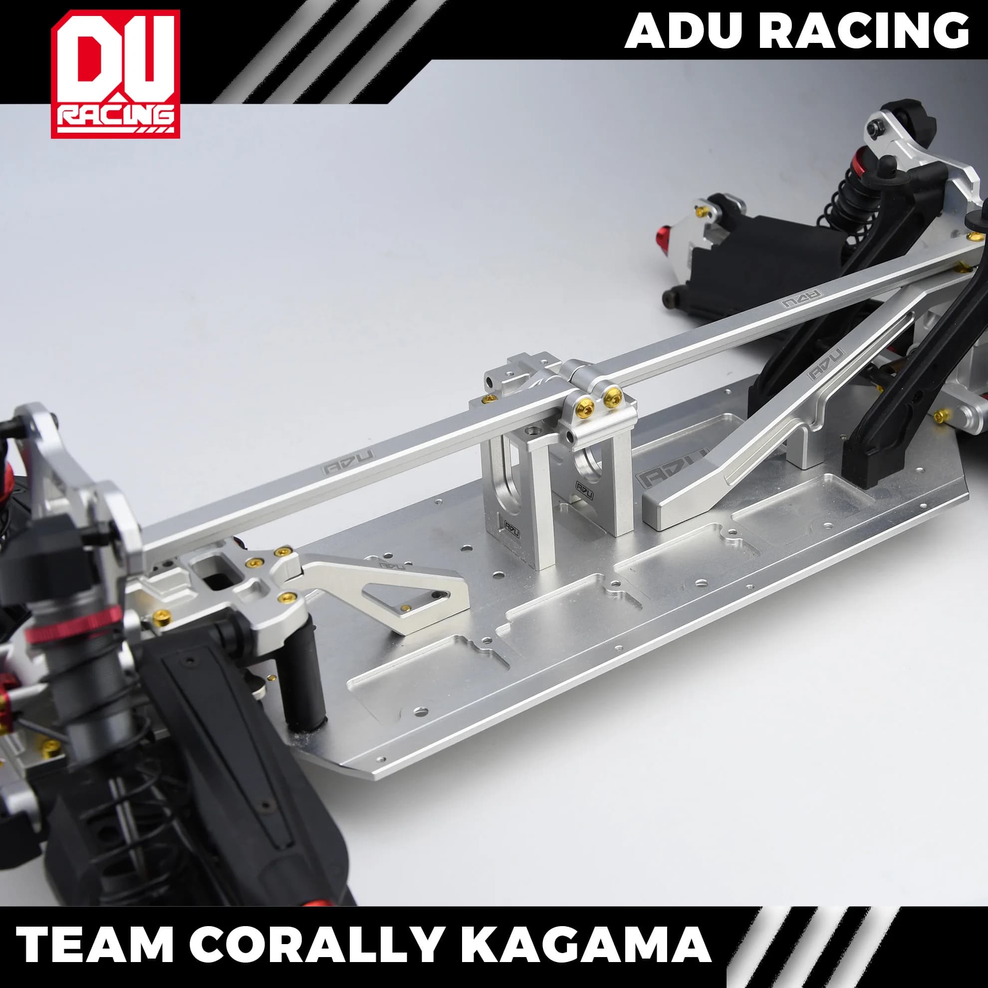 Support de châssis central avant et arrière ADU RACING CNC 7075-T6 en aluminium pour l'équipe CORALLY KAGAMA