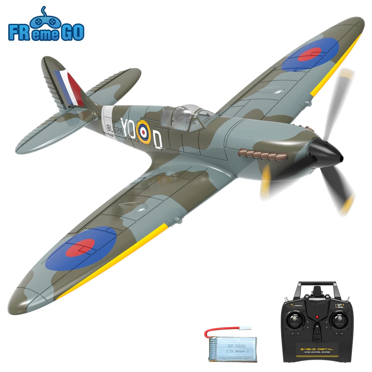 Volantex nouveau avion Spitfire RC EPP 400mm envergure RC chasseur une clé voltige 2.4G 4CH RTF
