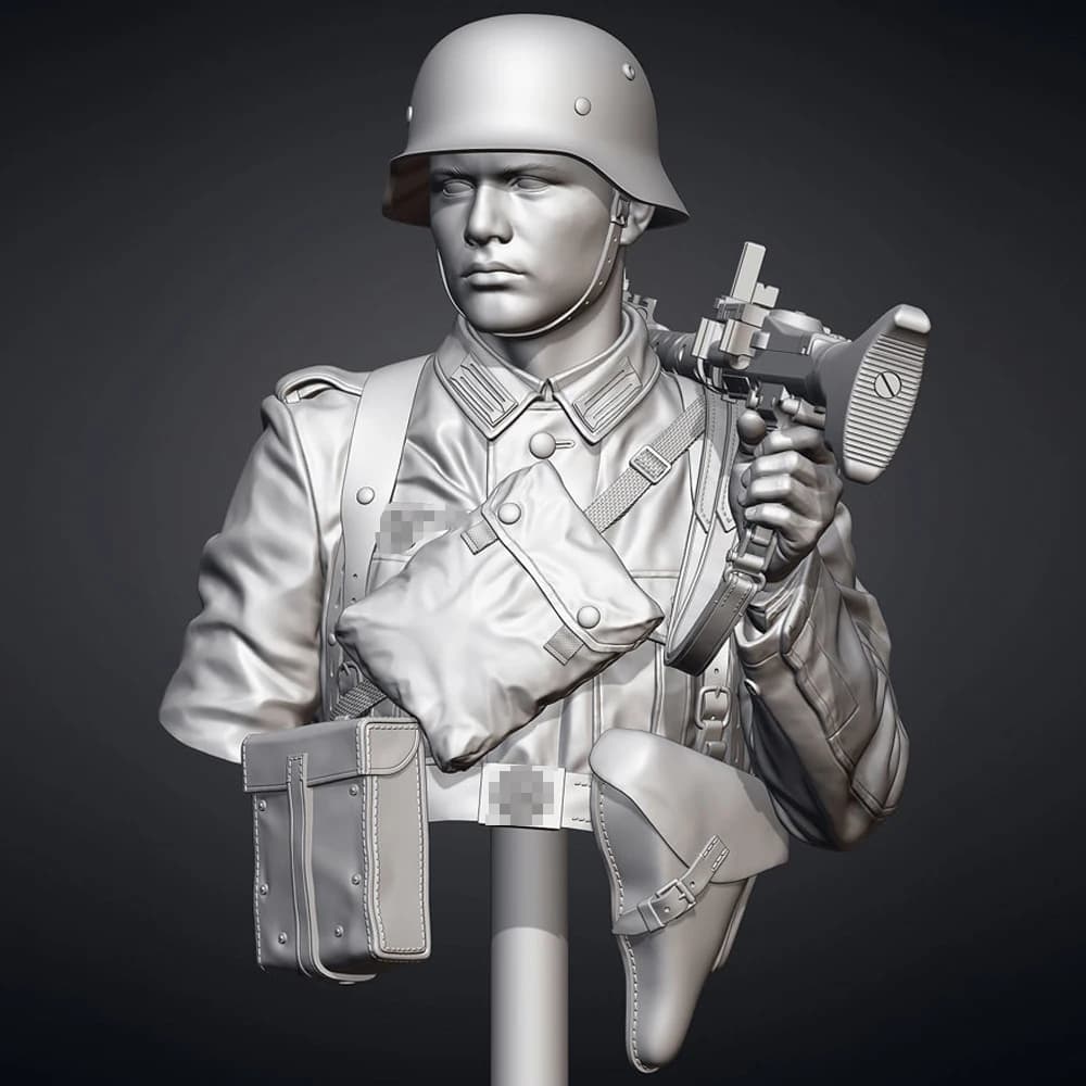 Soldat tireur MG34 1/10, buste en résine, GK, thèmes militaires, kit non assemblé et non peint