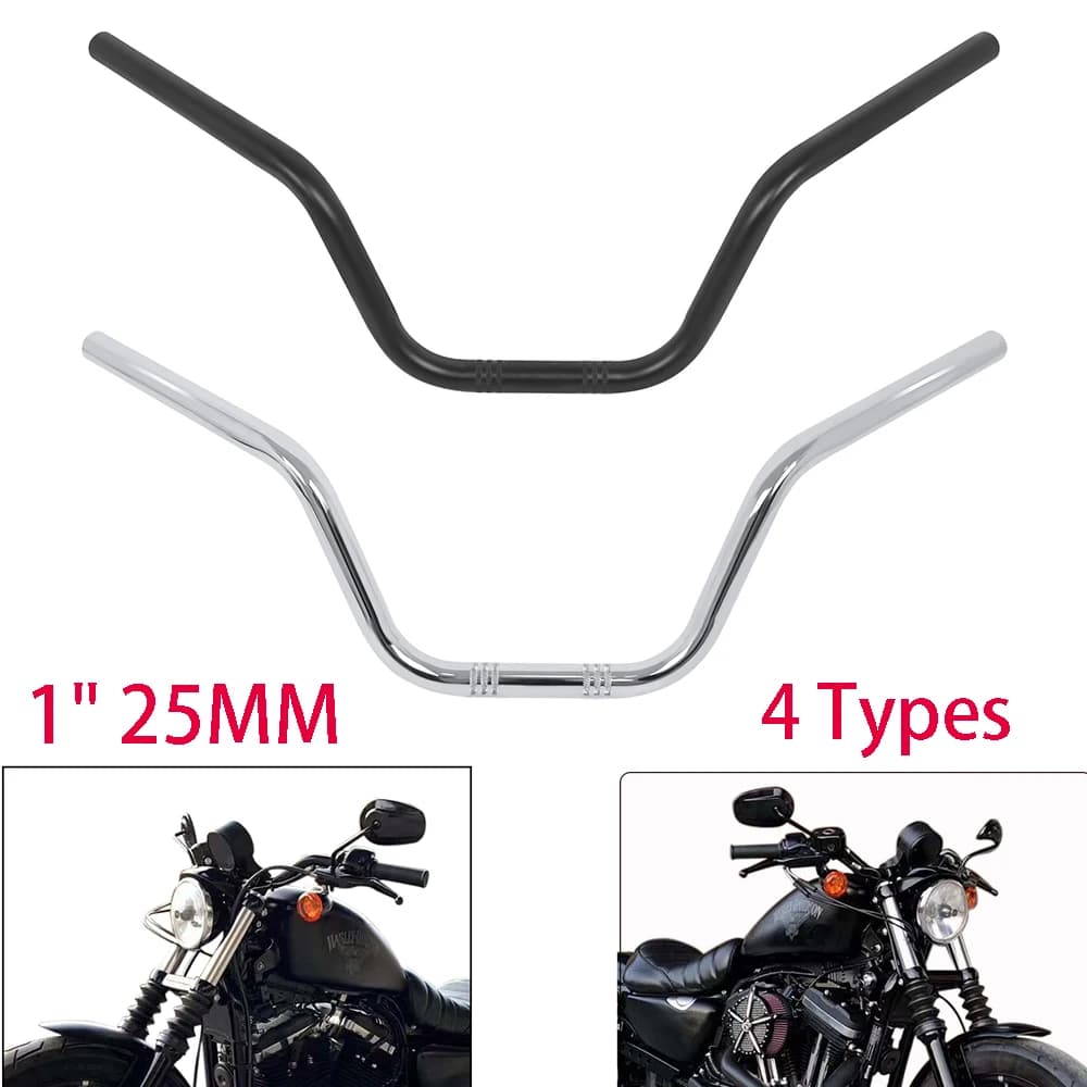 Guidon avec barres de frein, compatible avec Harley Softail Sportster Davidison XL883 XL1200 XL 1200 de toutes les années, 1 ", 25mm
