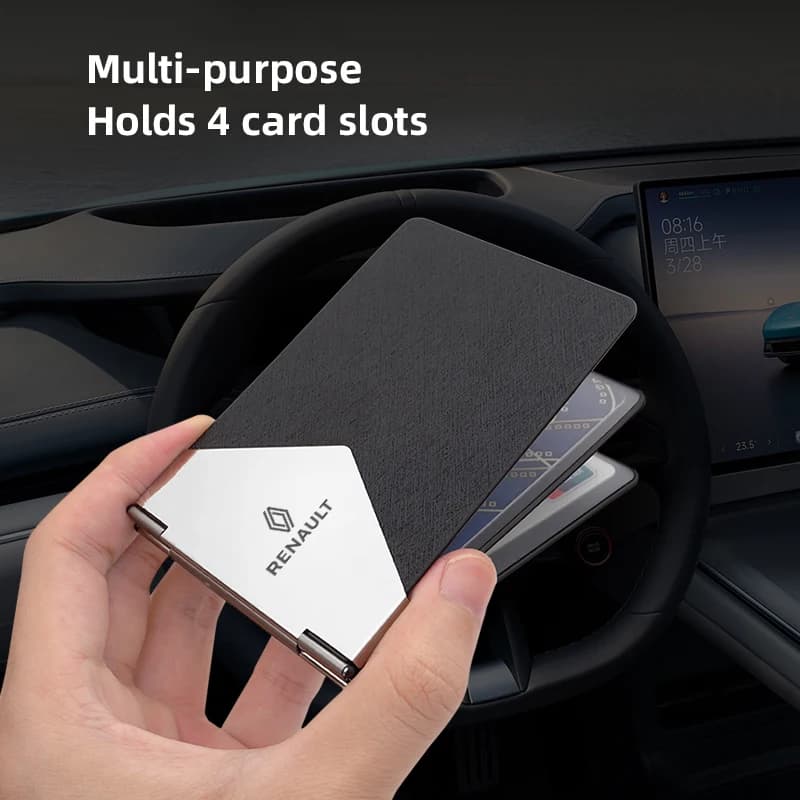 Housse de permis de conduire ultra-fine pour voiture, porte-cartes de crédit, pour Renault RS Clio Megane 2 3 4 Captur Trafic Twingo Scenic 2 Kadjar Zoe