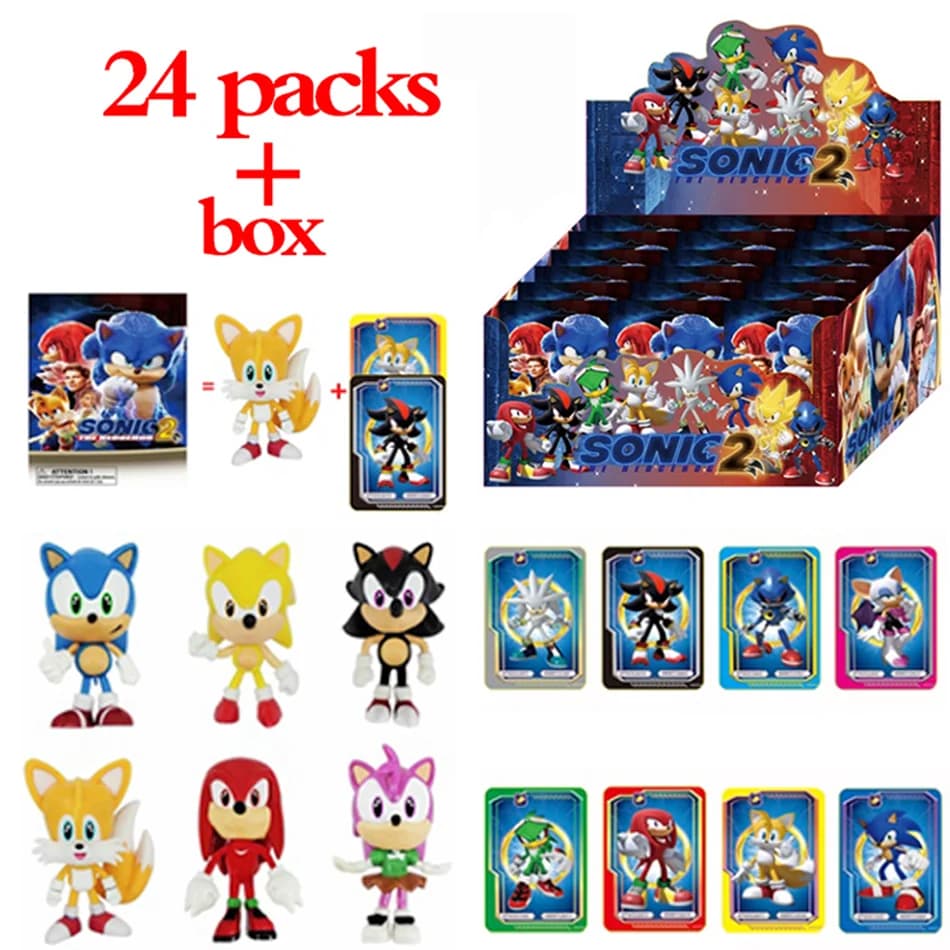 Figurines Sonic Blind Box Series, 2 à 24 pièces, figurines de jeu, modèle en PVC, jouets décoratifs de bureau, cadeaux d'anniversaire et de Noël pour enfants