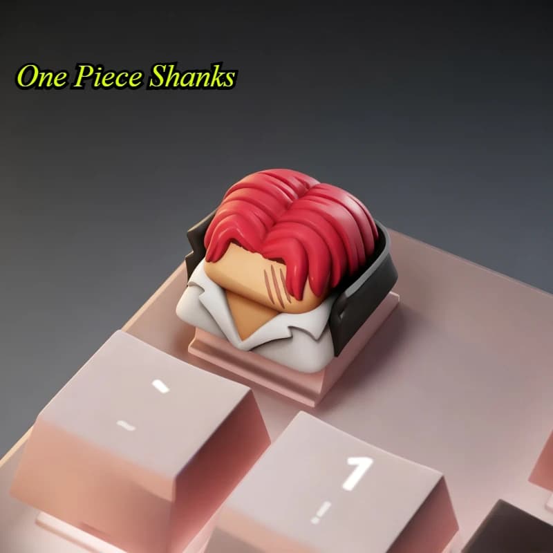 Keycap 3D One Piece Shanks Cheveux Roux Personnalisé Anime pour Clavier Mécanique Décoration