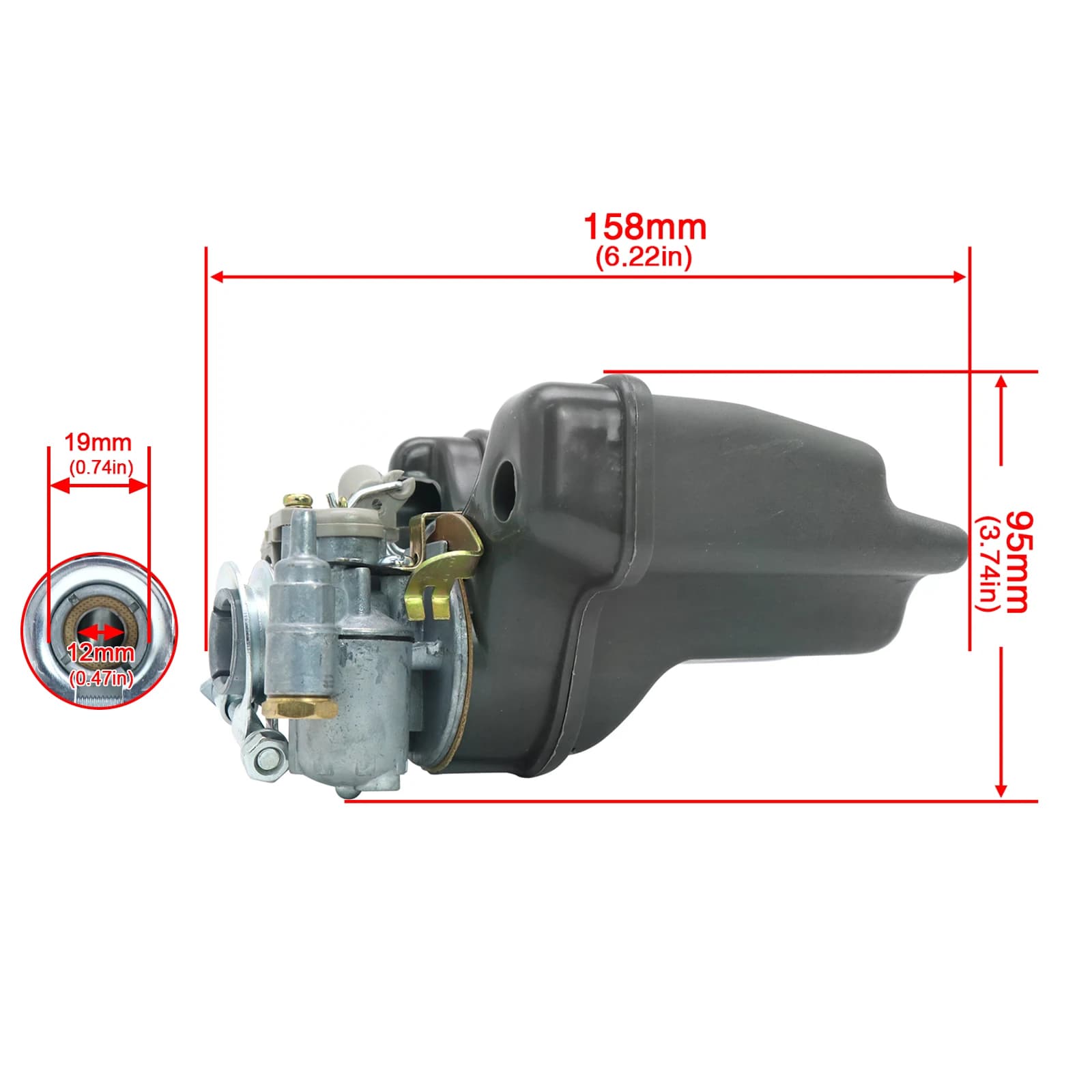 Carburateur de moto ZSDTRP pour carburateur de moto Peugeot 103 104 SP/MVL avec filtre à Air