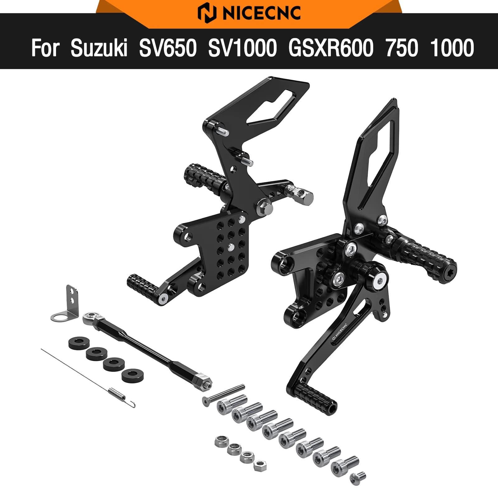 Repose-pieds réglables de course, ensembles arrière pour Suzuki SV650 SV650S 1999-2010 SV1000 SV1000S 2003-07 GSXR600 GSXR750 GSXR1000 1997-05