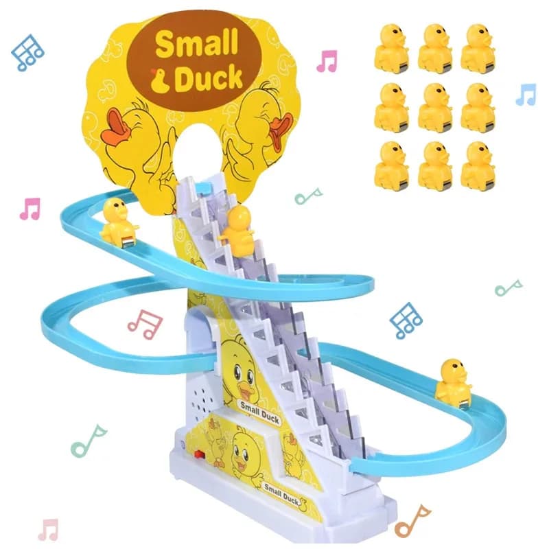 Ensemble de jouets de piste de course pour canards grimpeurs automatiques, circuit de montagnes russes DIY avec musique et lumières, jeu de course éducatif interactif, cadeau