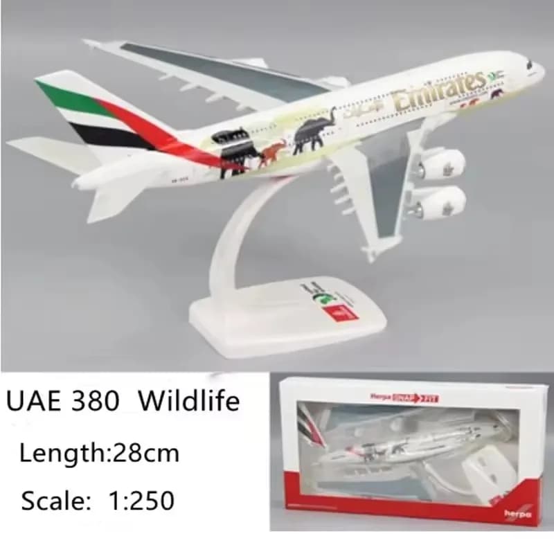 Nouvelle collection d'avions en modèle réduit à l'échelle 1/250, série A380 Emirates Airline des Émirats arabes unis, 50e anniversaire/Collection d'avions sauvages à assembler en ABS