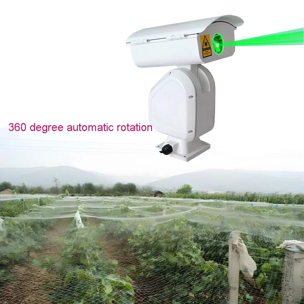 Répulsif à oiseaux laser automatique, contrôleur programmable, 520NM 1000MW
