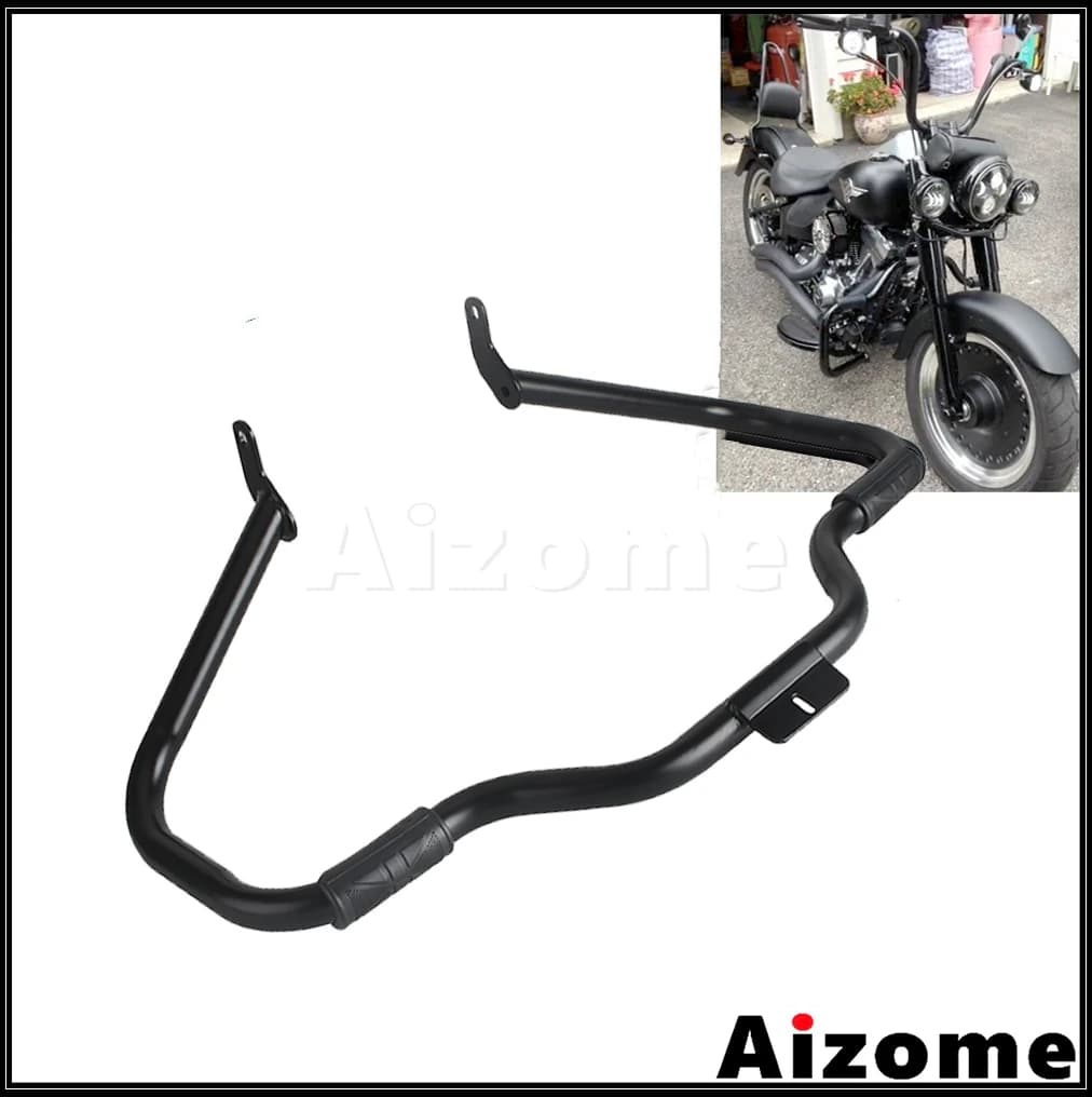 Barre de protection pour moto Harley Softail Fat Boy Lo FLSTF FLSTFB Heritage Softail Classic 2000-2017, protection moteur autoroute noire
