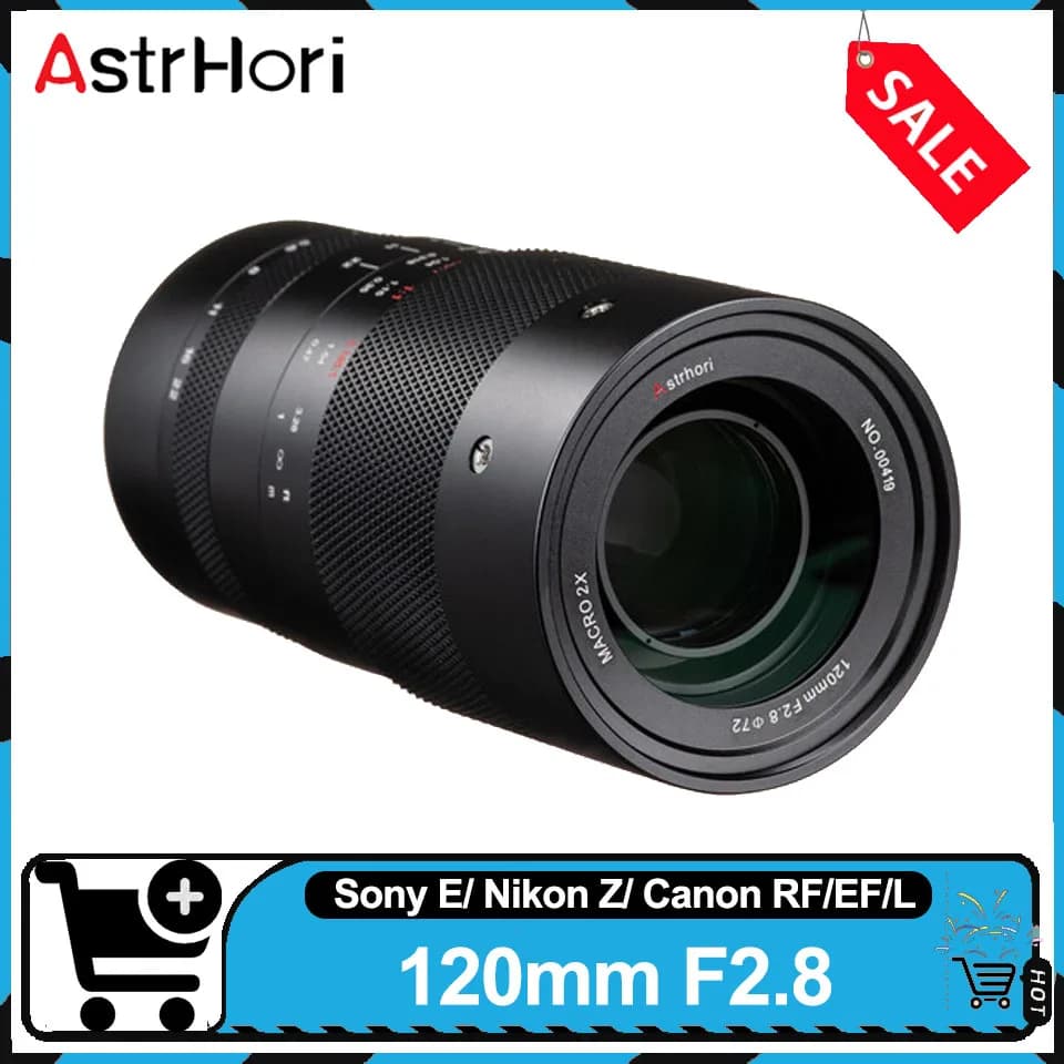 AstrHori objectif Macro plein cadre 120mm F2.8 Macro 2X objectif de caméra à mise au point manuelle pour Kits de Garage de Portrait bijoux photographie d'insectes