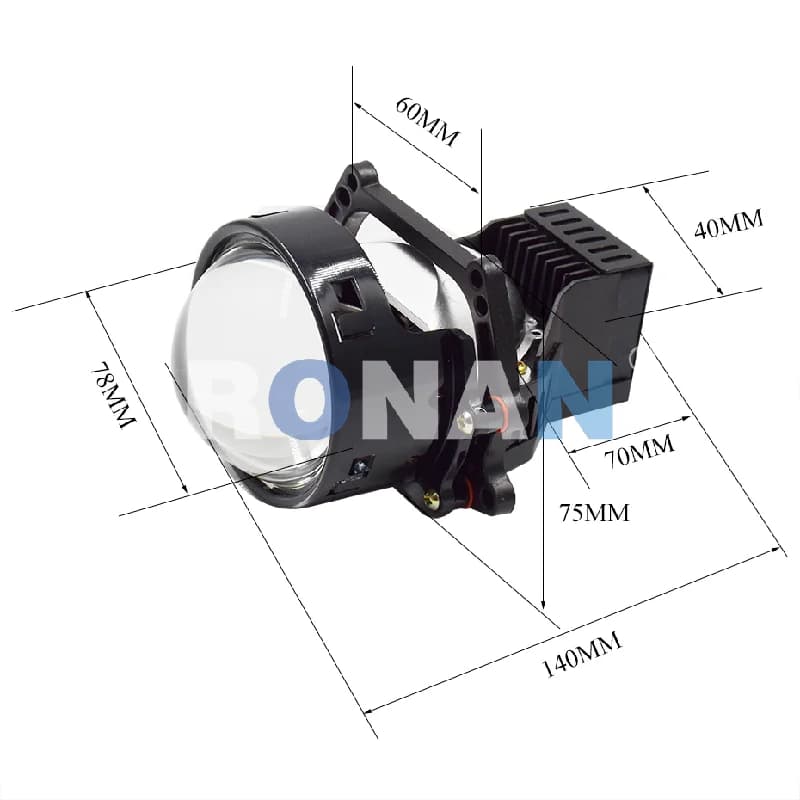 RONAN – lentille de phare Led 3.0 pouces, 45W Bi, deux réflexes, 2000LM, 5500K, pour Hella 3R G5 Hi Lo Beam, mise à niveau, rénovation