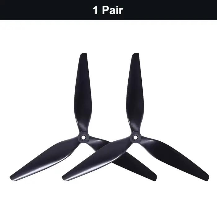 HQProp Macroquad 9X5X3 MQ9050 hélice en Nylon renforcé au carbone noir à trois pales de 9 pouces pou