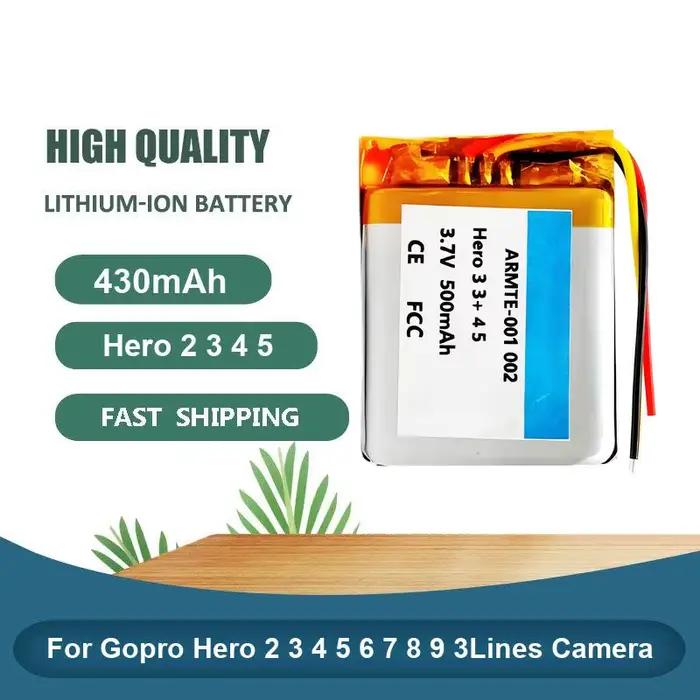 Batterie pour Gopro Hero 2 3 4 5 6 7 8 9 Hero2 Hero3 Hero4 Hero5 Hero6 Hero7 Hero8 Hero9 Télécommand