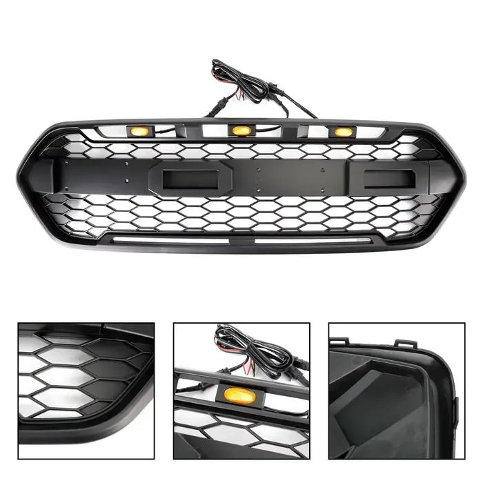 Grille centrale de pare-chocs avant de Style Raptor, Grille de radiateur de course en nid d'abeille