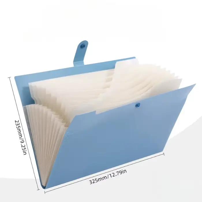 Dossier accordéon, format A4, dossier extensible avec 12 pochettes, dossier couleur macaron avec étiquettes, organisateur de fichiers portable, école