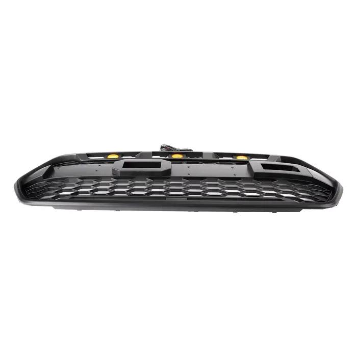 Grille centrale de pare-chocs avant de Style Raptor, Grille de radiateur de course en nid d'abeille en maille pour Ford Transit Custom Trail avec 3LED 2018 – 2023