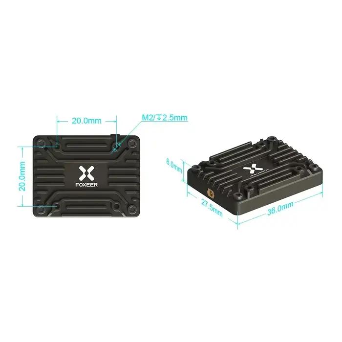 FOXEER 4.9G-6G Reaper Extreme V2 2.5W 80CH VTX 25mW/200mW/500mW / 1.5W/2.5W réglable 2-8S 20X20mm pour Drone longue