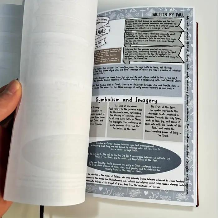Guide d'étude biblique pour débutants Journal dévotion de 66 pages avec citations quotidiennes des écritures, réflexions de prière et plan d'étude pendant l'année