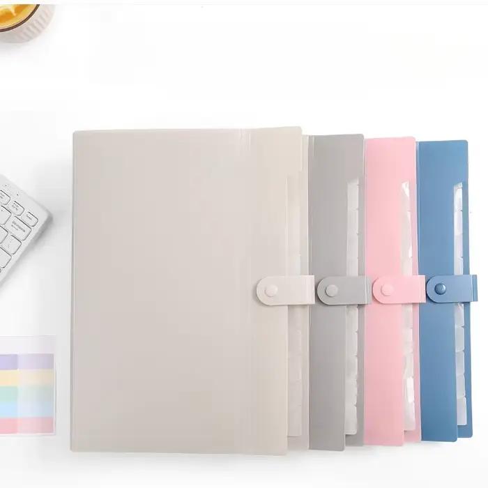 Dossier accordéon, format A4, dossier extensible avec 12 pochettes, dossier couleur macaron avec étiquettes, organisateur de fichiers portable, école