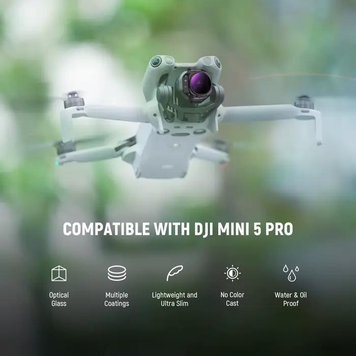 Ensemble de filtres ND variables NEEWER pour caméra de drone DJI Mini 5 Pro (ND2-32 + ND64-512)