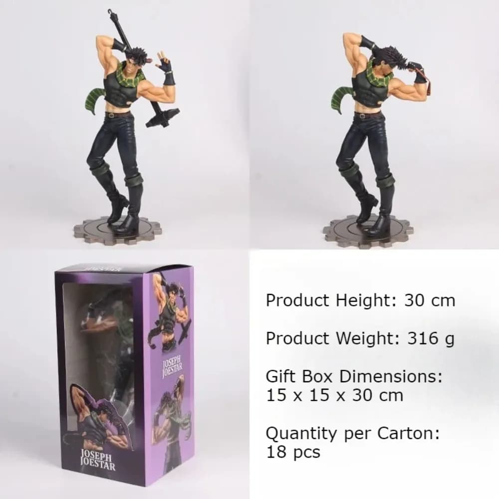 Nouveau 30 cm JOJO's Bizarre Adventure POP Joseph Joestar figurine Statue, modèle de poupée à collec