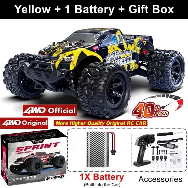 Voiture télécommandée 4x4 RTR, 40 km/h, haute vitesse, monster truck RC, tout-terrain, drift racing,