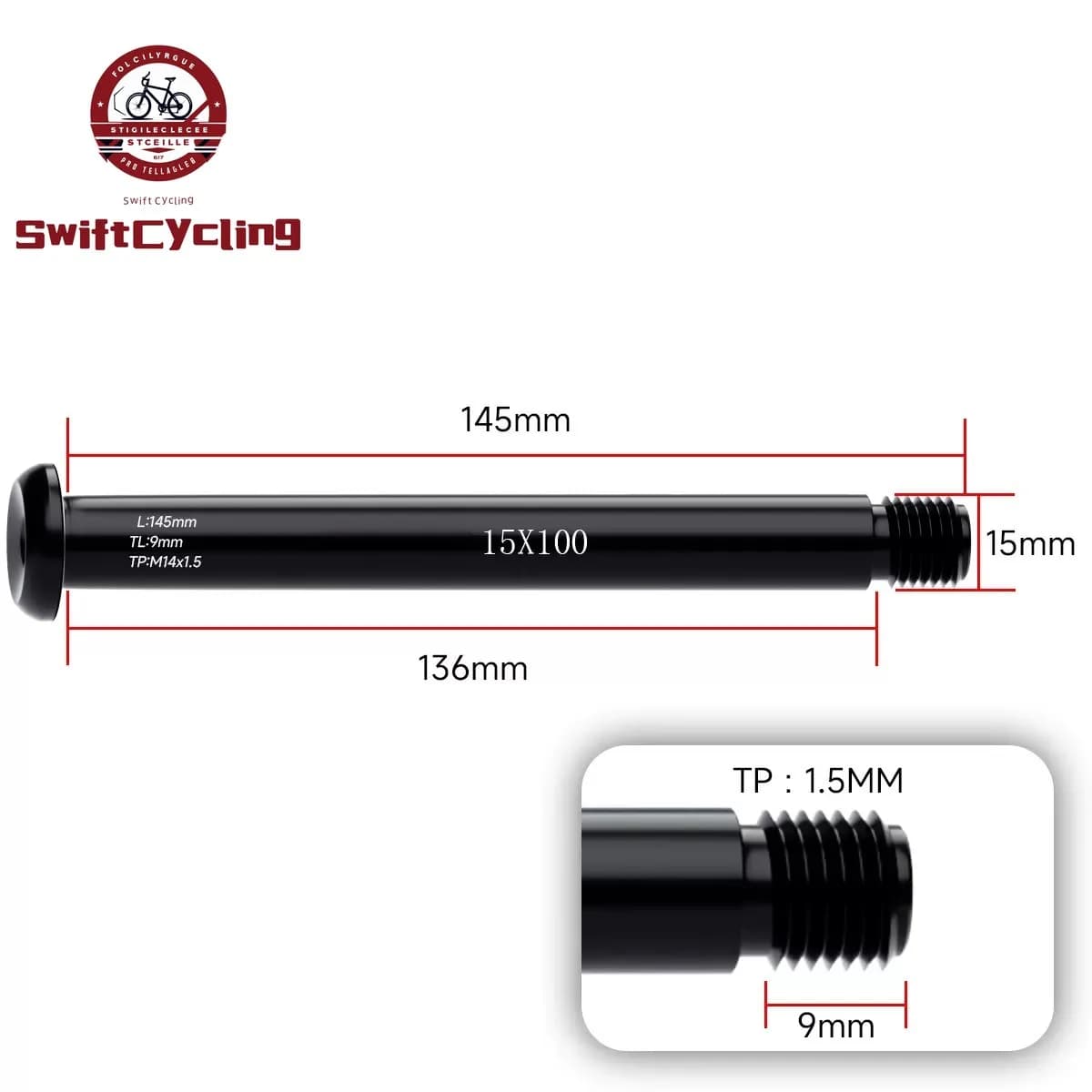 Swift vtt vélo en alliage d'aluminium à axe traversant Boost fourche avant arbre brochettes pour Fox